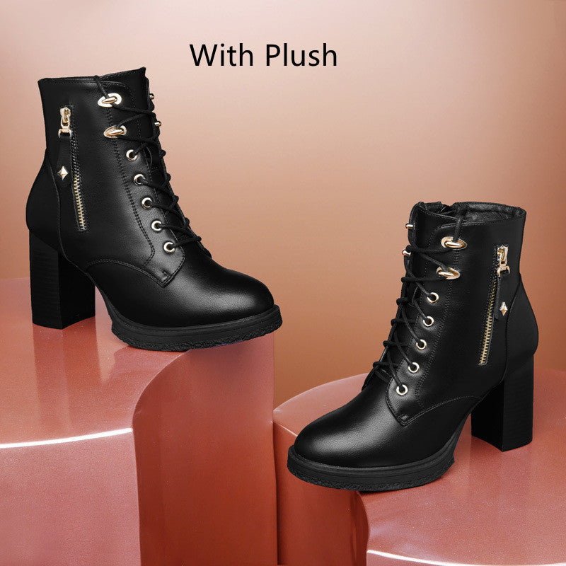 British Style Women's High Heel Boots