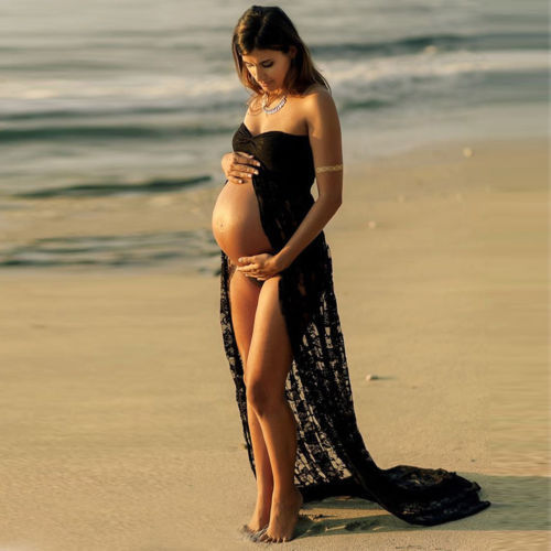 Long Lace Maternity Dress