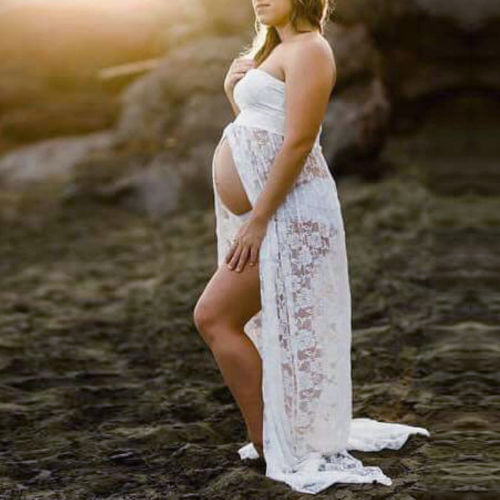 Long Lace Maternity Dress