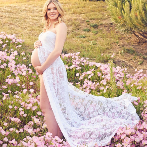 Long Lace Maternity Dress