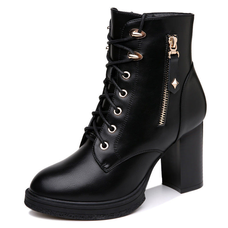 British Style Women's High Heel Boots