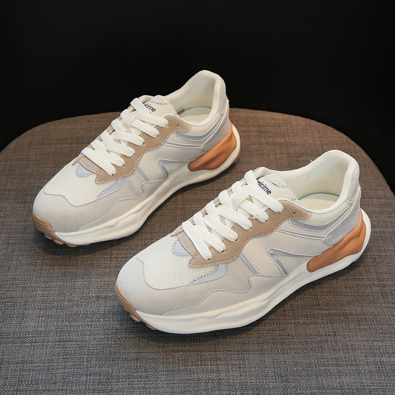 Korean Style Breathable Women’s White Sneakers