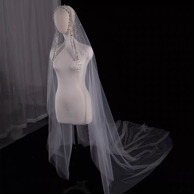 Pearl Rhinestone Bridal Wedding Veil