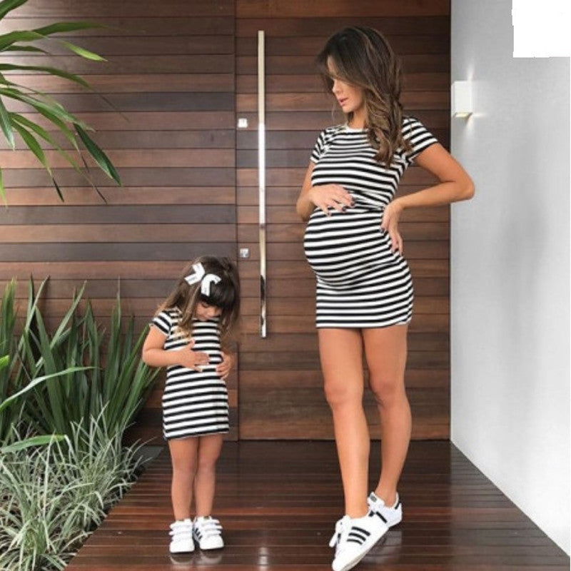 Striped Parent-Child Matching Dress