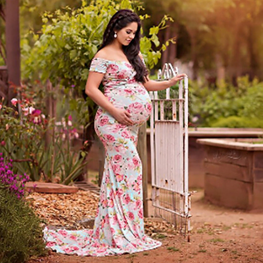 Cross V-Neck Plus Size Maternity Dress