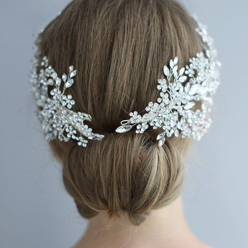 Minimalist Silver Wedding Wreath Headpiece