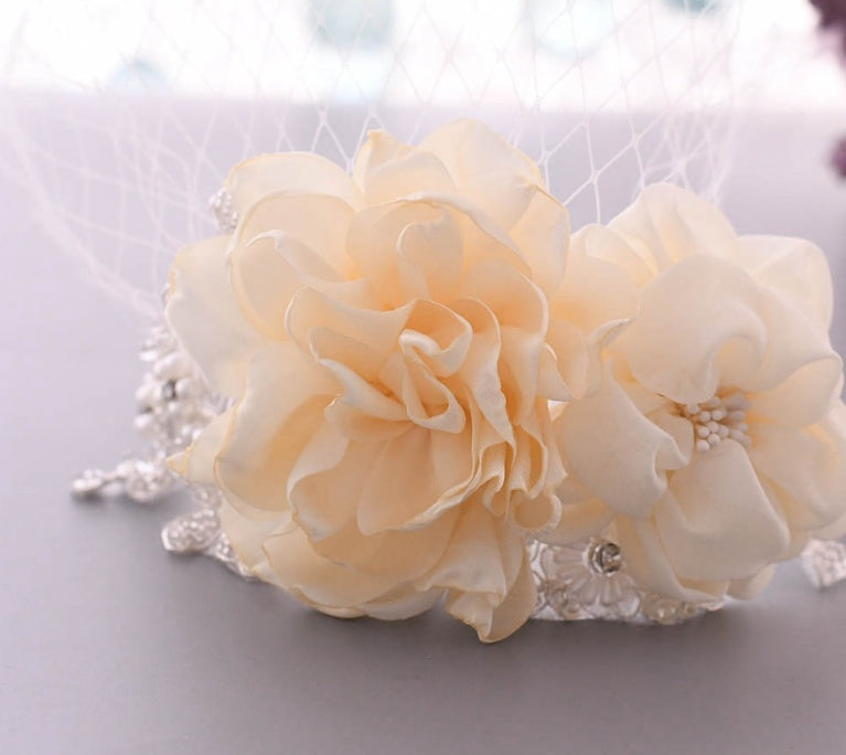 Flower Bridal Wedding Veil Headband