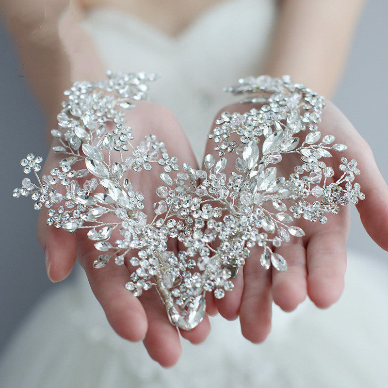 Minimalist Silver Wedding Wreath Headpiece