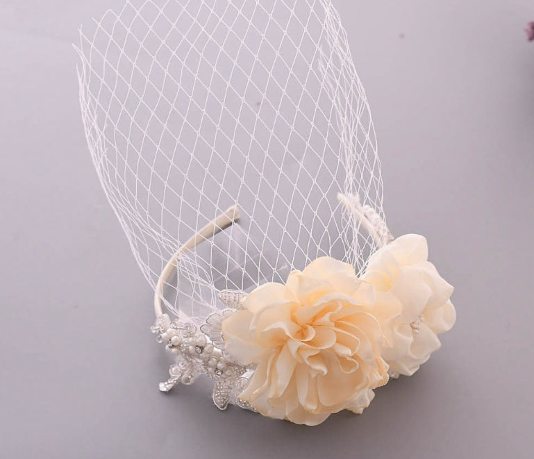 Flower Bridal Wedding Veil Headband