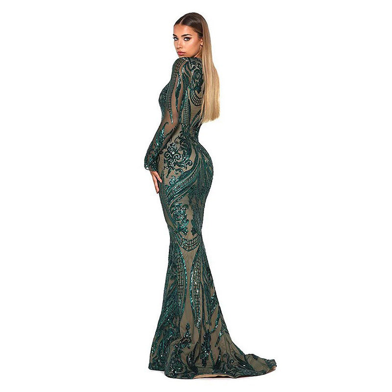 Dark Green Evening Wedding Dress